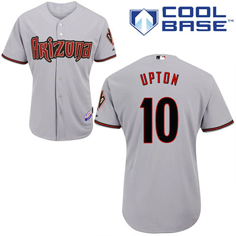 Arizona Diamondbacks #10 Justin Upton Grey Road Cool Base Jersey