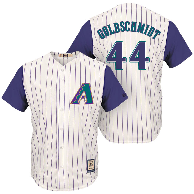 Arizona Diamondbacks #44 Paul Goldschmidt Cream/Purple Cooperstown Collection Cool Base Jersey