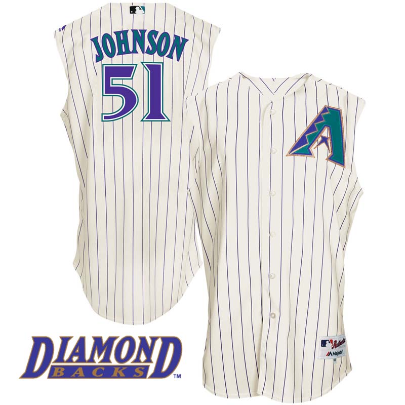 Arizona Diamondbacks #51 Randy Johnson White Turn Back the Clock Authentic Player Jersey