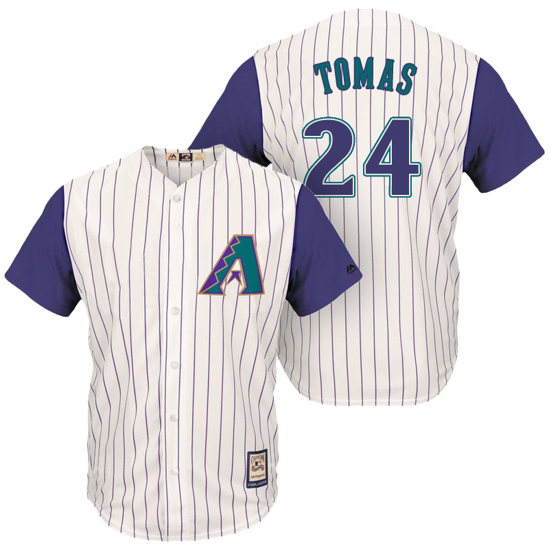 Arizona Diamondbacks #24 Yasmany Tomas Cream/Purple Cooperstown Collection Cool Base Jersey