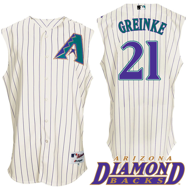 Arizona Diamondbacks #21 Zack Greinke White Turn Back the Clock Authentic Player Jersey