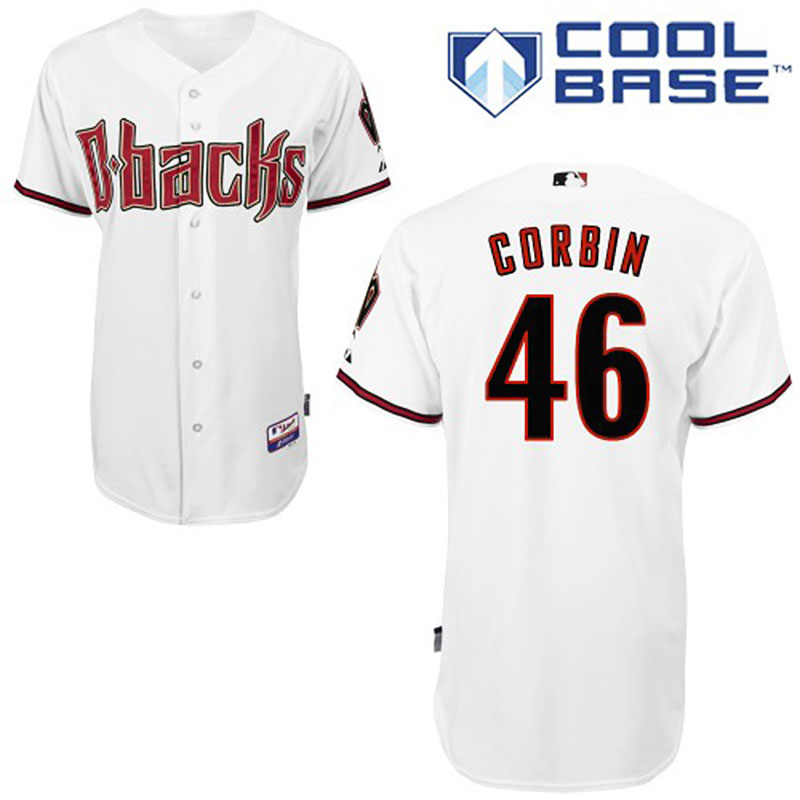 Arizona Diamondbacks #46 Patrick Corbin Men's Authentic White Home Majestic MLB Cool Base Jersey