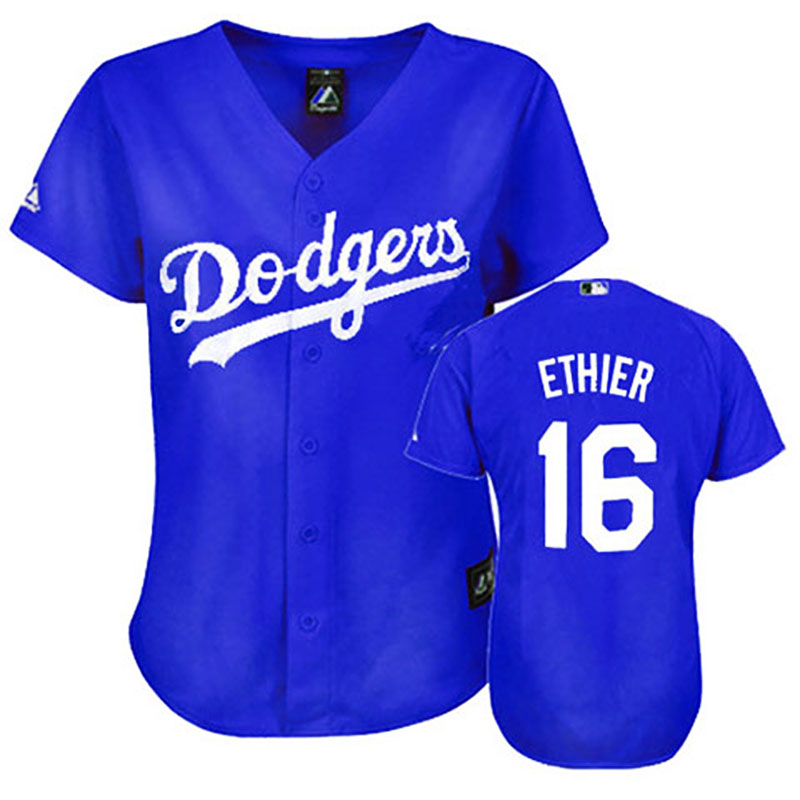 Los Angeles Dodgers #16 Andre Ethier Blue Women's Fashion Jersey