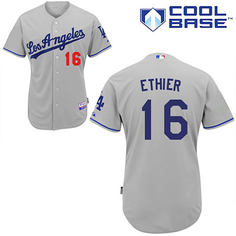 Los Angeles Dodgers #16 Andre Ethier Grey Road Cool Base Jersey