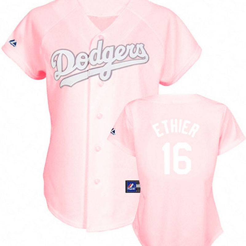 Los Angeles Dodgers #16 Andre Ethier Pink Lady Fashion Women Jersey