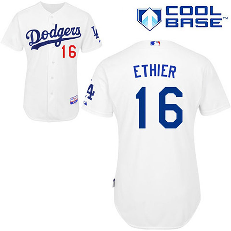 Los Angeles Dodgers #16 Andre Ethier White Home Cool Base Jersey