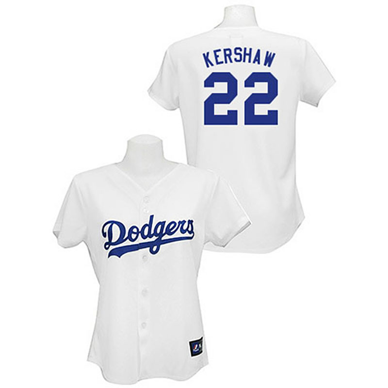 Los Angeles Dodgers #22 Clayton Kershaw White Women's Fashion Jersey