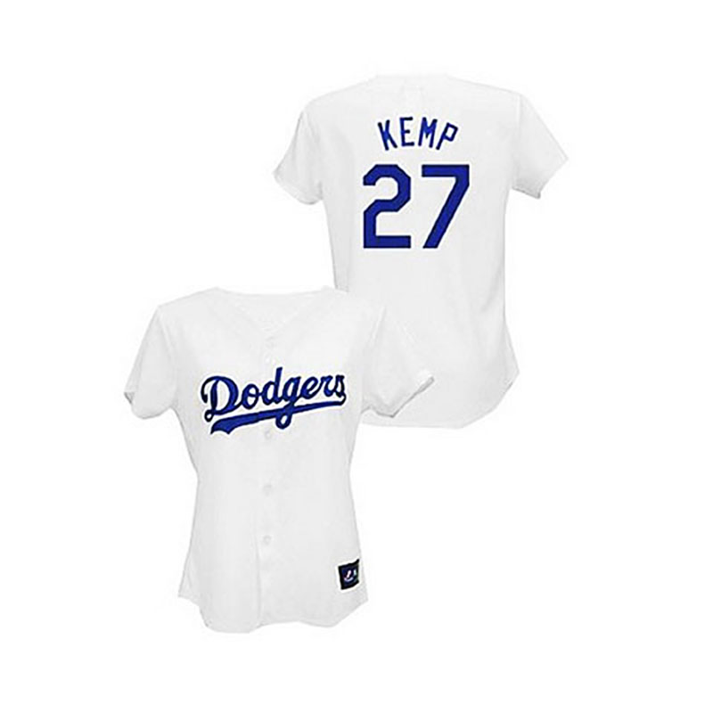 Los Angeles Dodgers #27 Matt Kemp White Women's Fashion Jersey