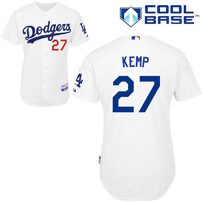 Los Angeles Dodgers #27 Matt Kemp Youth White Cool Base Jersey