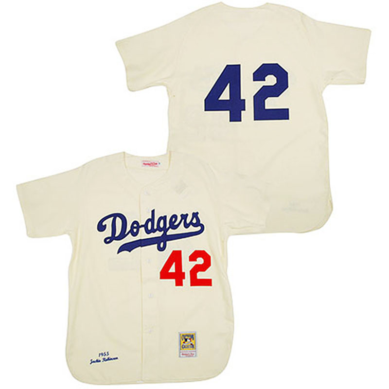 Los Angeles Dodgers #42 Jackie Robinson Cream Throwback Jersey