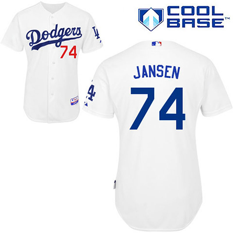 Los Angeles Dodgers #74 Kenley Jansen White Home Cool Base Jersey