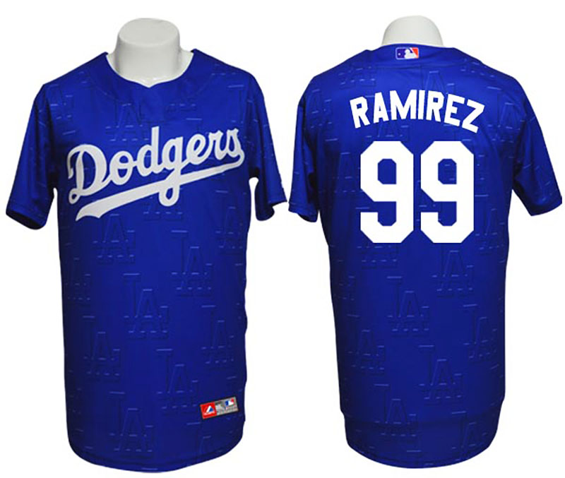 Los Angeles Dodgers #99 Hanley Ramirez Conventional 3D Version Blue Jersey