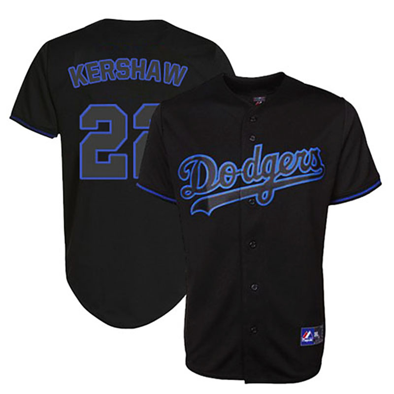 Los Angeles Dodgers #22 Clayton Kershaw Black Fashion Jersey