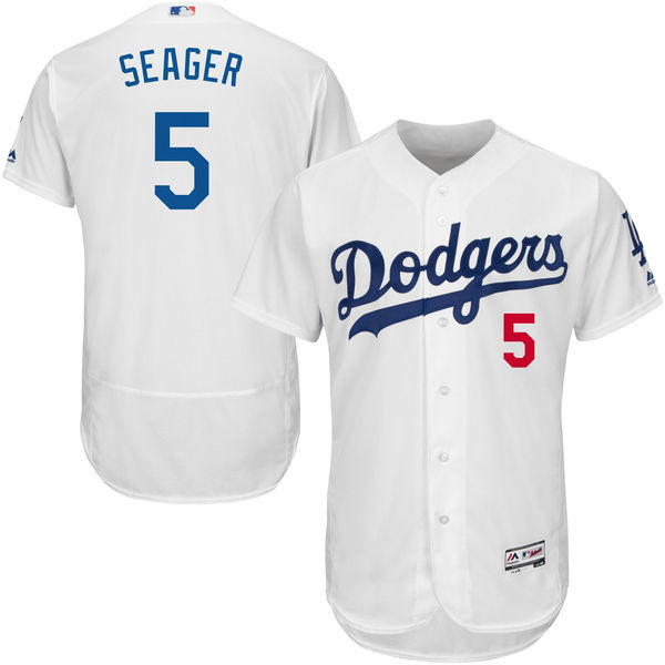 Los Angeles Dodgers #5 Corey Seager White Flexbase Authentic Collection Jersey