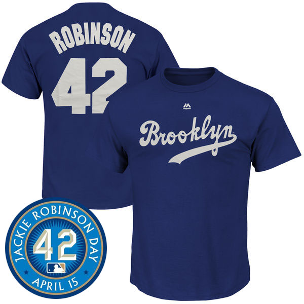 Brooklyn Dodgers #42 Jackie Robinson Royal Cooperstown Name & Number T-Shirt