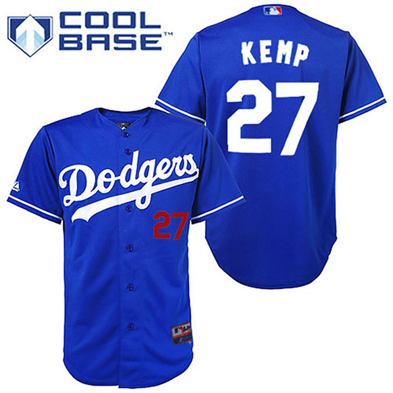 Los Angeles Dodgers #27 Matt Kemp Youth Blue Cool Base Jersey