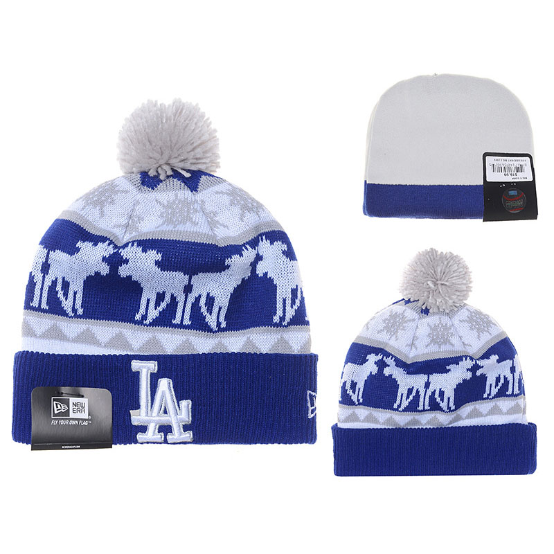 Los Angeles Dodgers Royal Christmas Cuffed Knit Hat With Pom