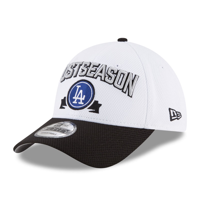 Los Angeles Dodgers White 2016 Division Series Winner 9FORTY Locker Room Adjustable Hat