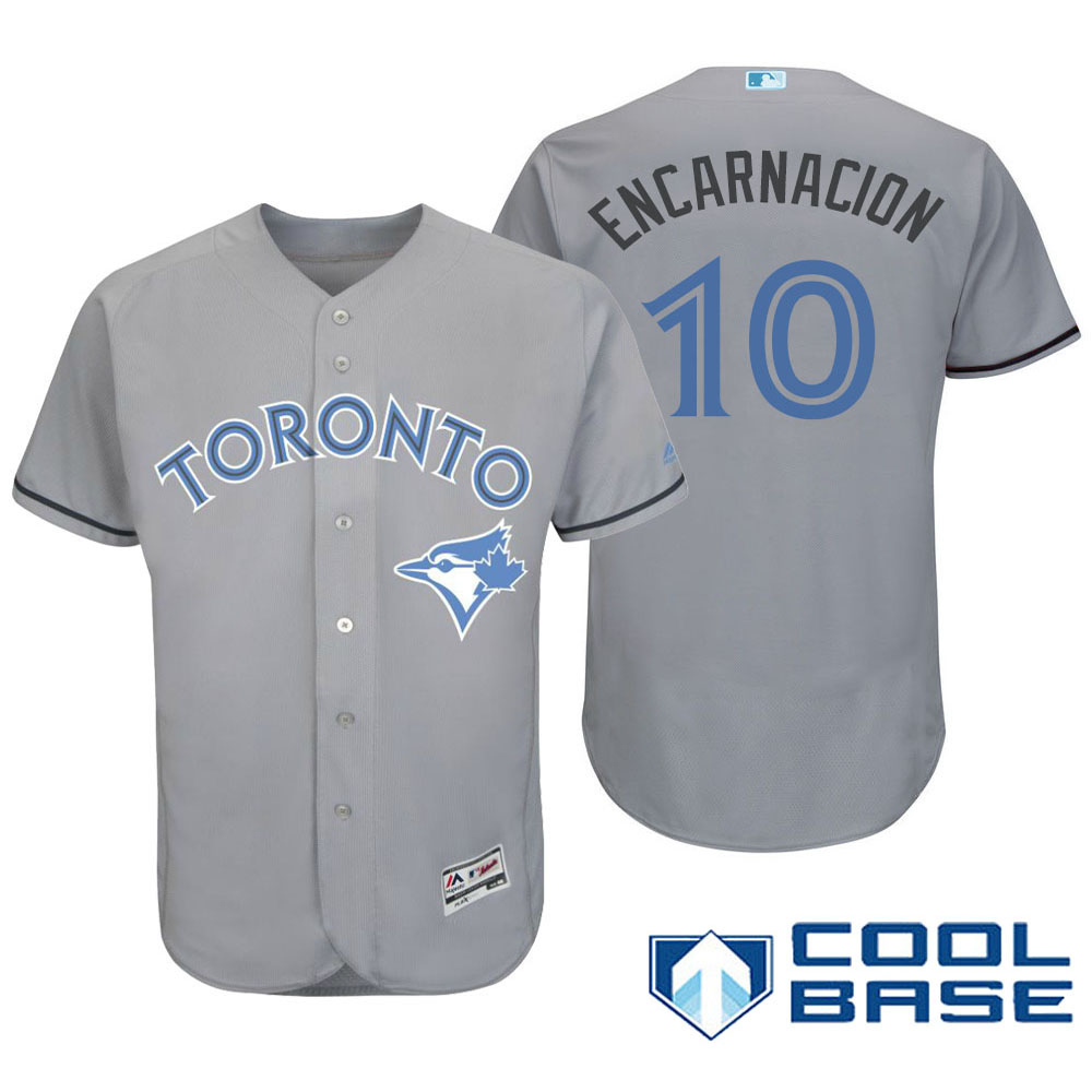 Toronto Blue Jays #10 Edwin Encarnacion Majestic Gray Fashion 2016 Father's Day Cool Base Jersey