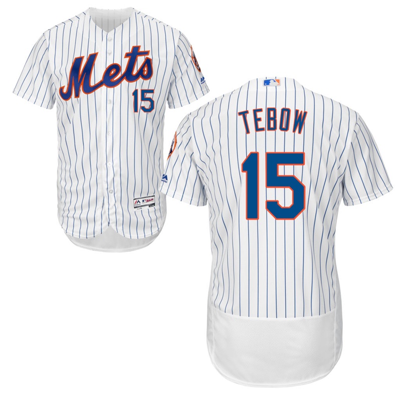 New York Mets Tim Tebow #15 Home White Authentic Collection Flex Base Jersey