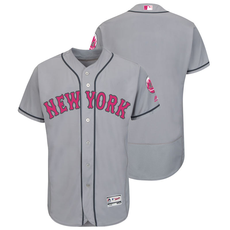 New York Mets Gray Road 2016 Mother's Day Flex Base Jersey