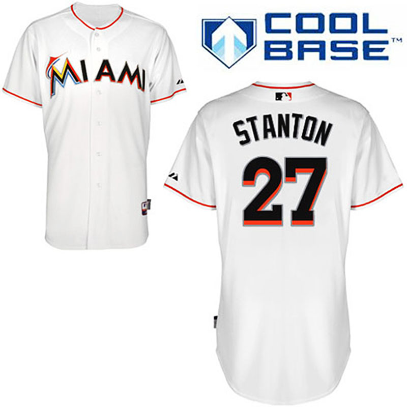 Miami Marlins #27 Giancarlo Stanton White Home Cool Base 2012 Jersey