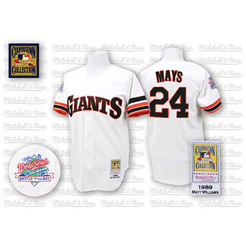 San Francisco Giants #24 Willie Mays White Home Throwback Jersey