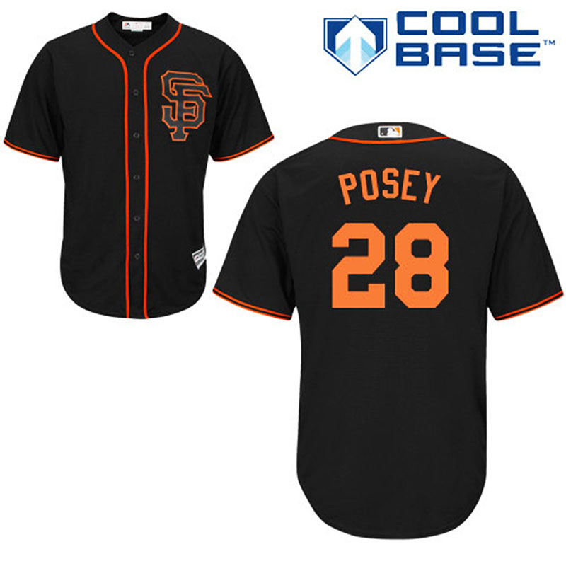 San Francisco Giants #28 Buster Posey Black Alternate Cool Base Jersey