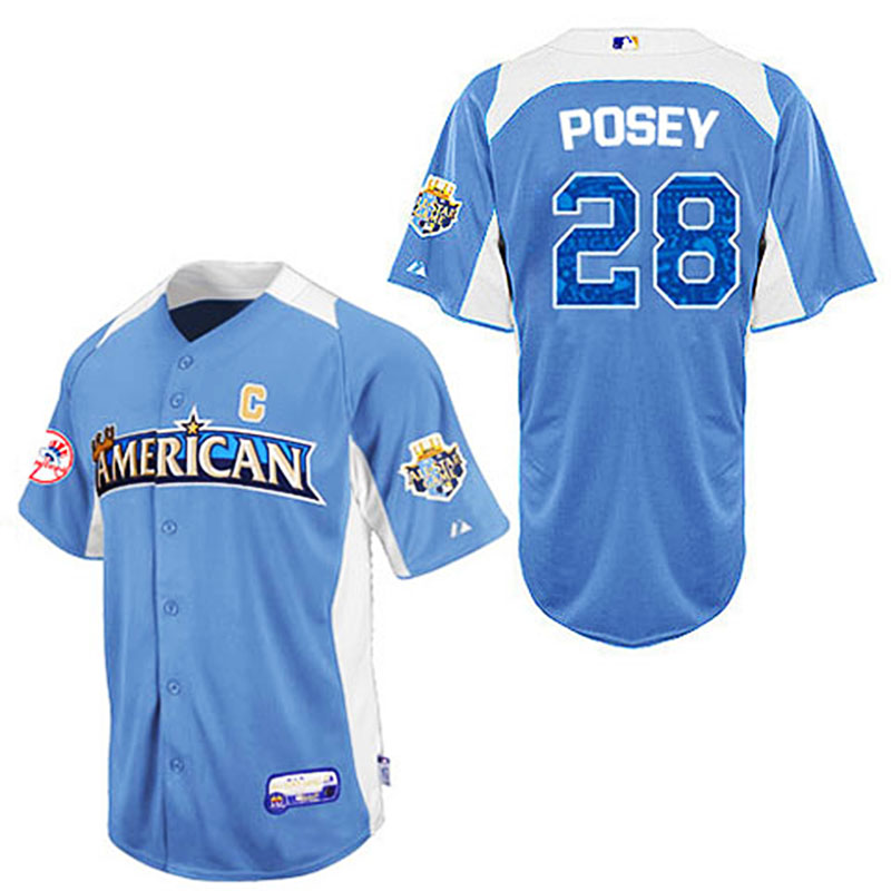 San Francisco Giants #28 Buster Posey Blue 2012 All-Star BP Jersey