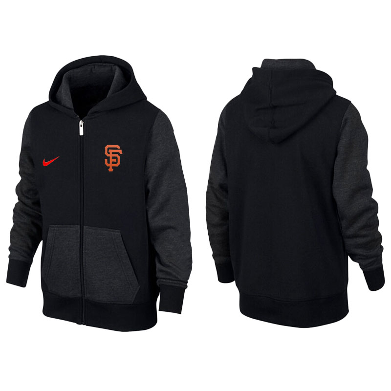 San Francisco Giants Black Gray Full-Zip Aunthetic Pullover Hoodie