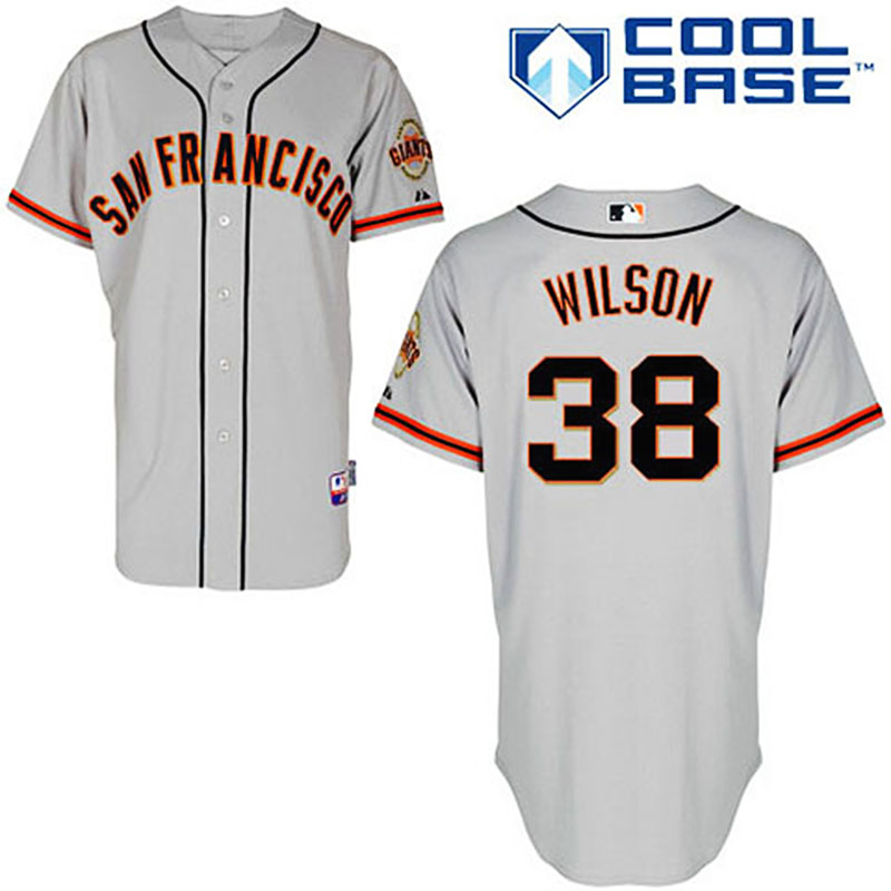 San Francisco Giants #38 Brian Wilson Cool Base Grey Jersey