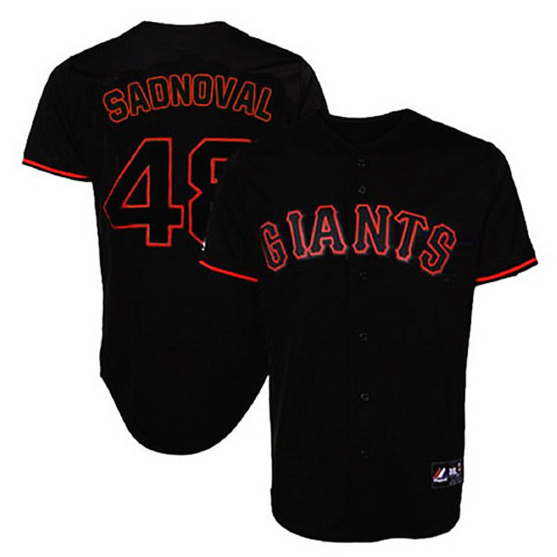 San Francisco Giants #48 Pablo Sandoval Black Fashion Jersey