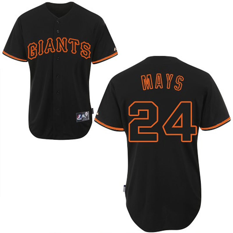 San Francisco Giants #24 Willie Mays Black Fashion Jersey