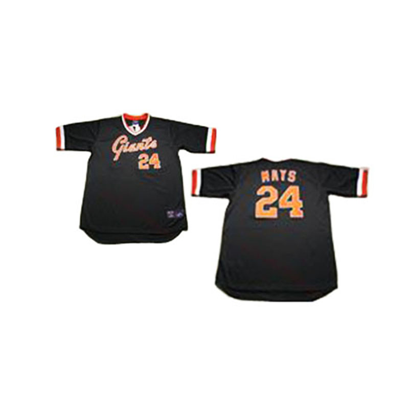 San Francisco Giants #24 Willie Mays Black Throwback Jersey