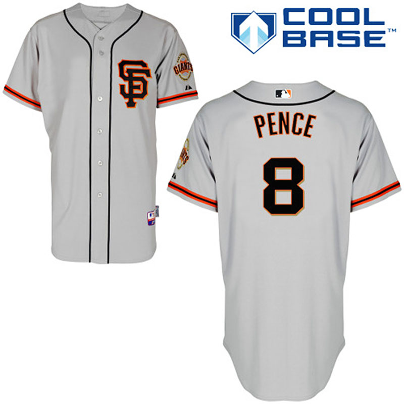 San Francisco Giants #8 Hunter Pence Men's Authentic Grey Alternate Majestic MLB Cool Base Jersey