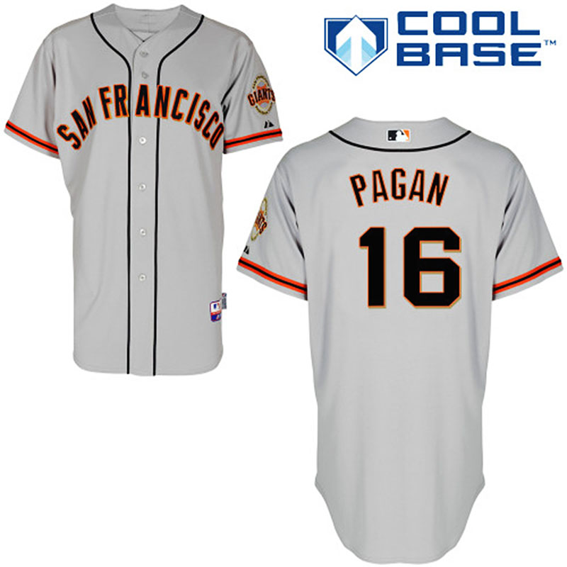 San Francisco Giants #16 Angel Pagan Men's Authentic Grey Road Majestic MLB Cool Base Jersey