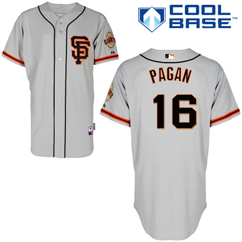 San Francisco Giants #16 Angel Pagan Men's Authentic Grey Alternate Majestic MLB Cool Base Jersey