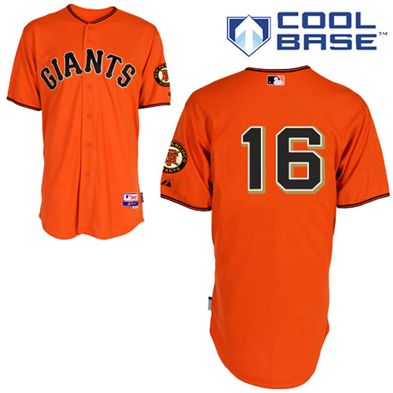 San Francisco Giants #16 Angel Pagan Men's Authentic Orange Alternate Majestic MLB Cool Base Jersey