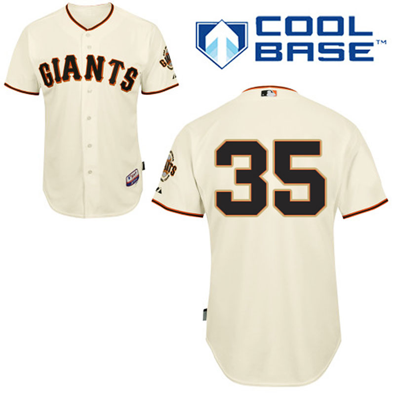 San Francisco Giants #35 Brandon Crawford Men's Authentic Cream Home Majestic MLB Cool Base Jersey