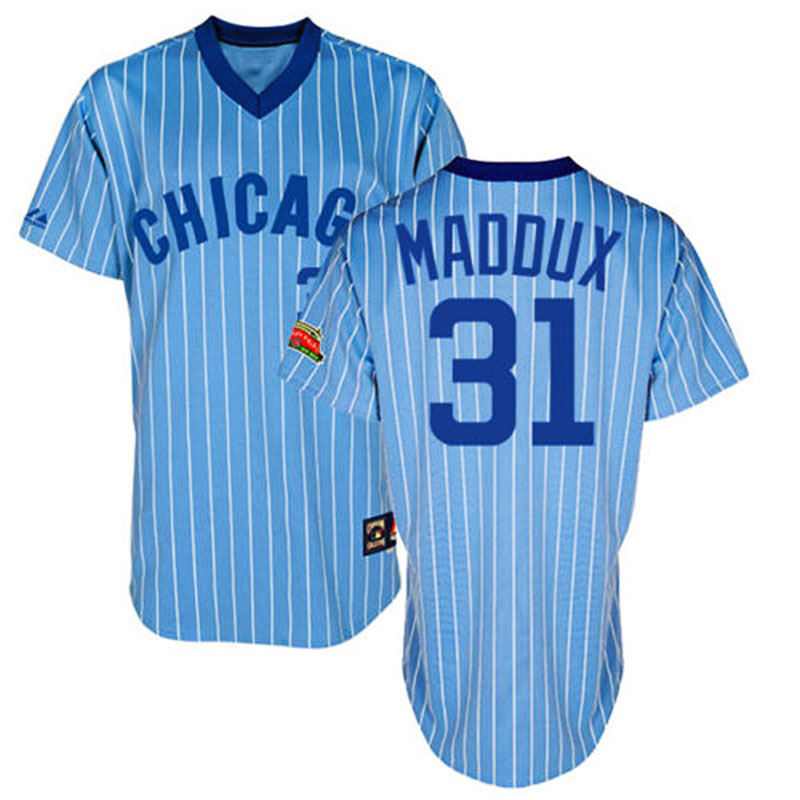 Chicago Cubs Greg Maddux Authentic Blue Throwback Jersey