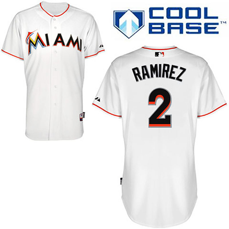 Miami Marlins #2 Hanley Ramirez White Home Cool Base 2012 Jersey