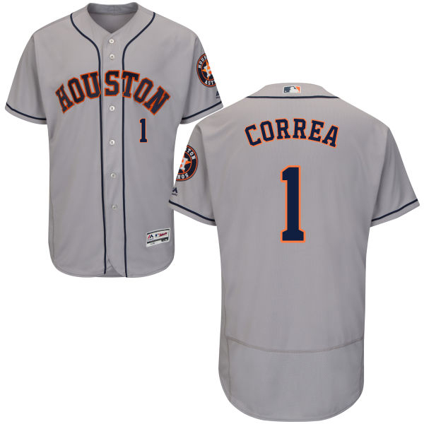 Houston Astros #1 Carlos Correa Gray Flexbase Authentic Collection Jersey