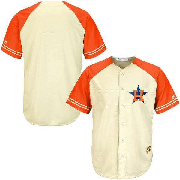 Houston Astros Cream/Orange Cool Base Ivory Fashion Team Jersey