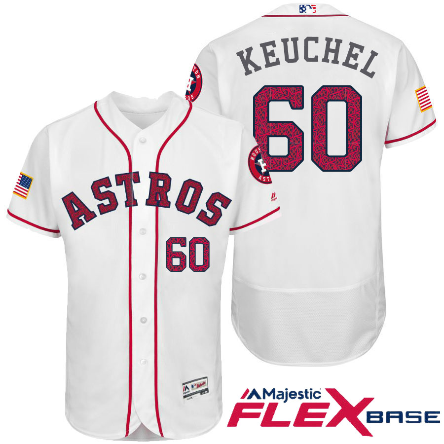 Houston Astros #60 Dallas Keuchel White Stars & Stripes 2016 Independence Day Flex Base Jersey