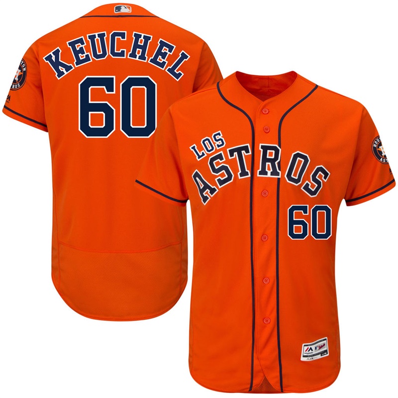 Houston Astros Dallas Keuchel #60 Orange Hispanic Heritage Flex Base Jersey