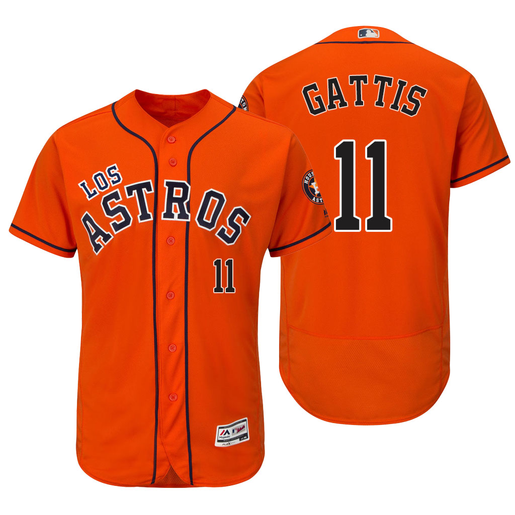 Houston Astros Evan Gattis #11 Orange Hispanic Heritage Flex Base Jersey