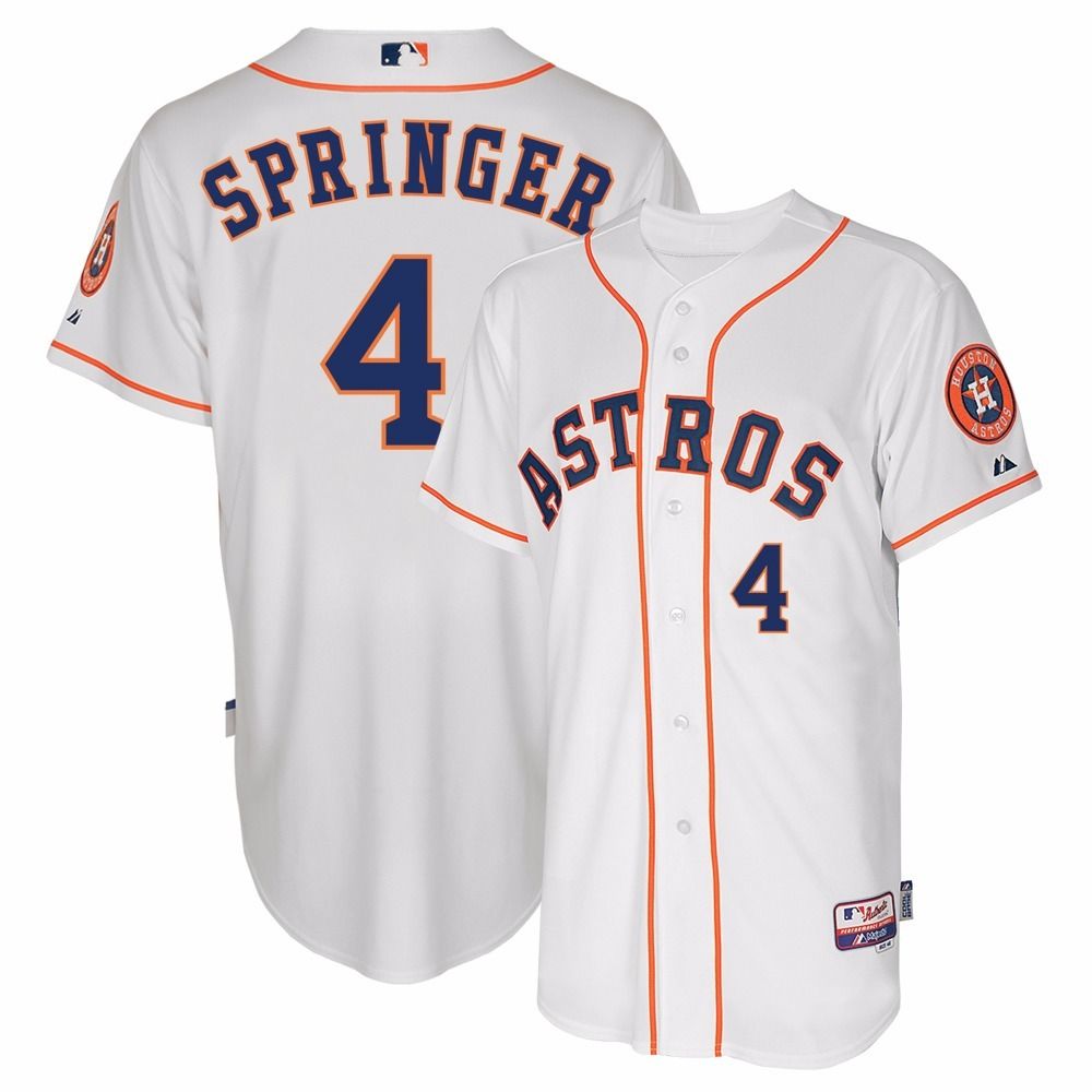 Houston Astros George Springer #1 White Official Cool base Jersey