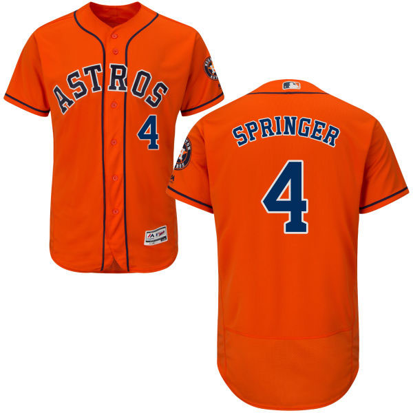 Houston Astros George Springer #4 Orange Authentic Collection Flexbase Player Jersey