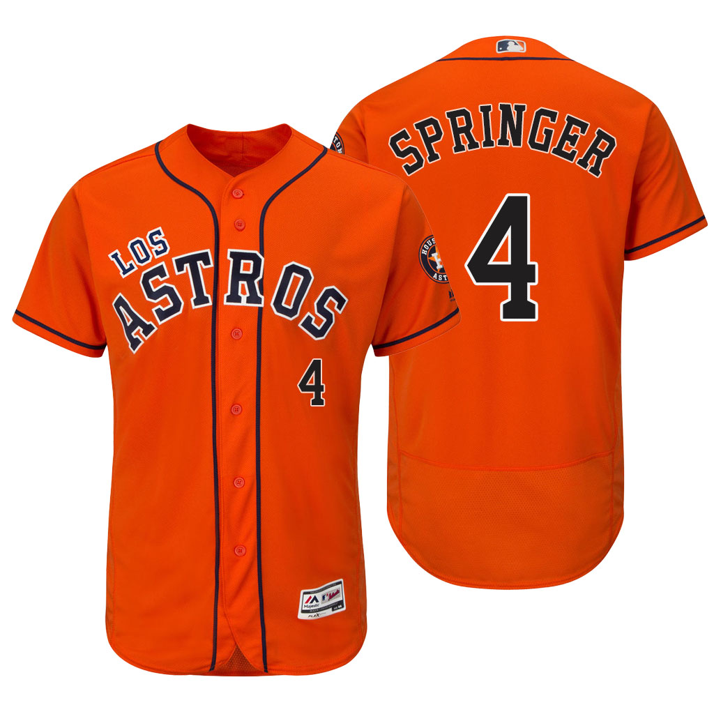 Houston Astros George Springer #4 Orange Hispanic Heritage Flex Base Jersey