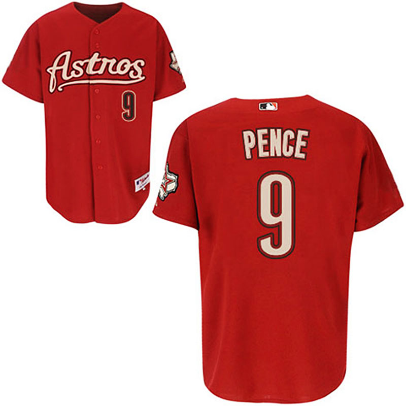 Houston Astros #9 Hunter Pence Red Alternate Road Jersey